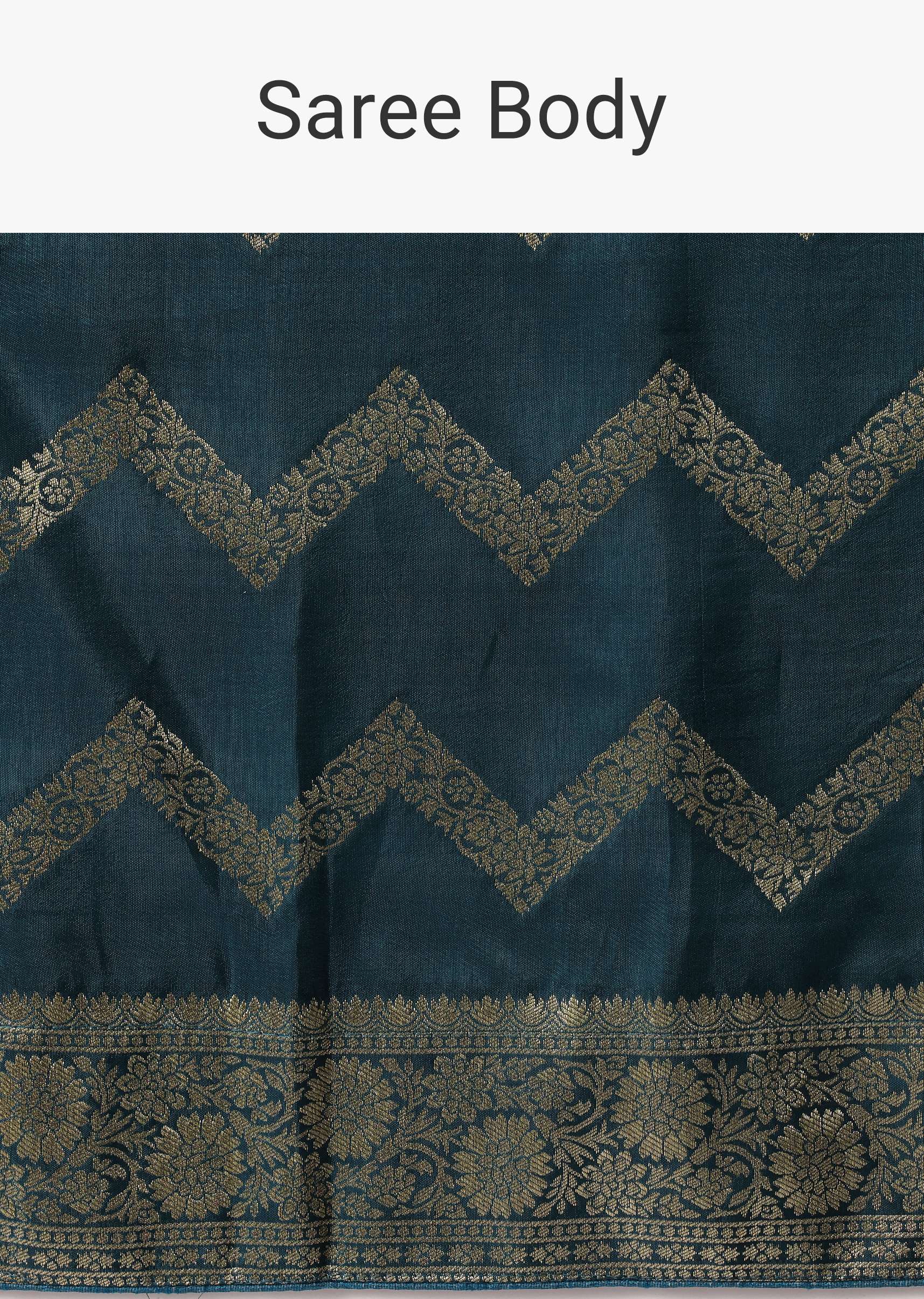 Blue Banarasi Silk Saree With Meenakari Work And Unstitched Blouse Piece - Image 9