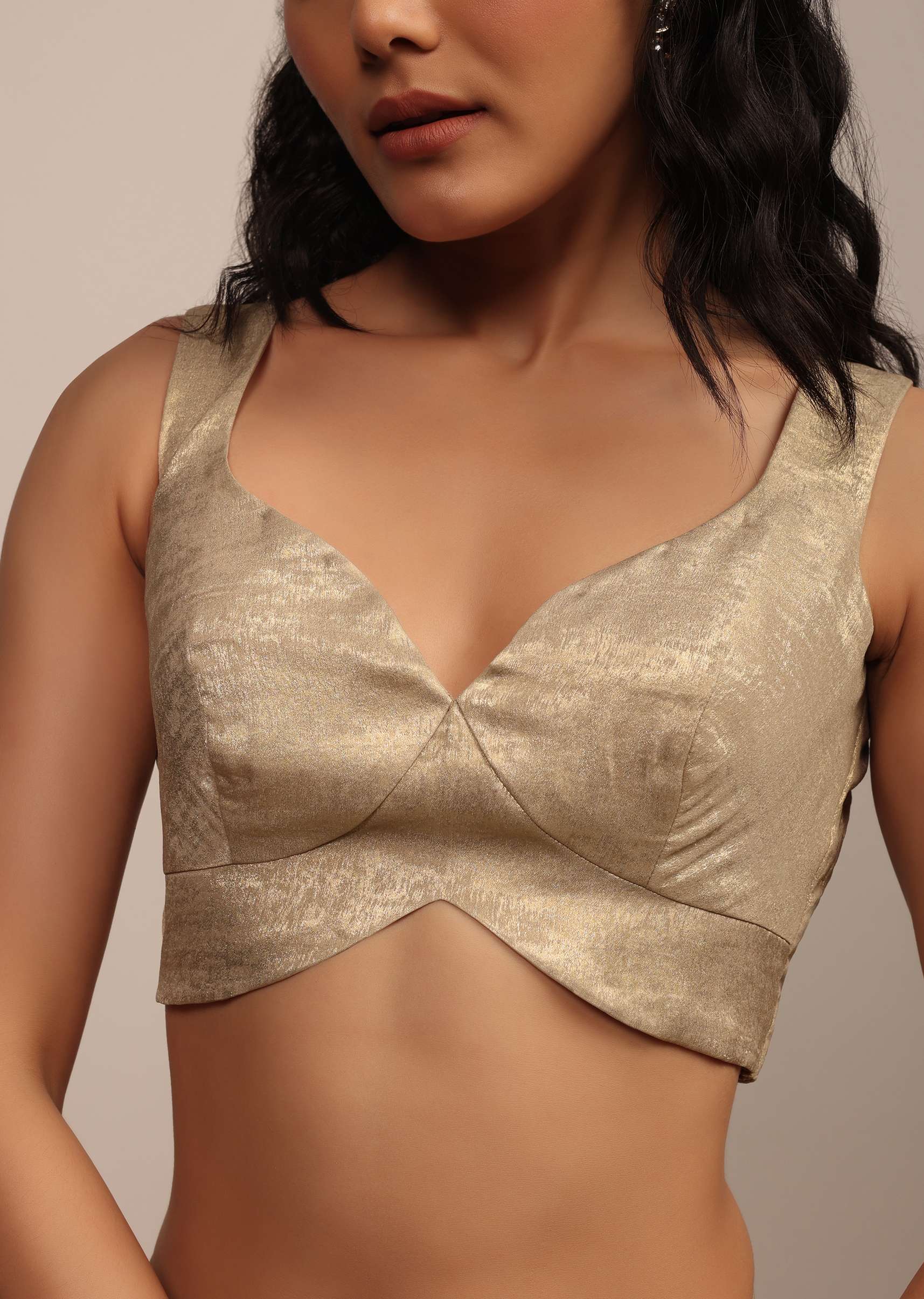 Glam Gold Sleeveless Blouse In Glam Gold With A Sweetheart Neckline - Image 3