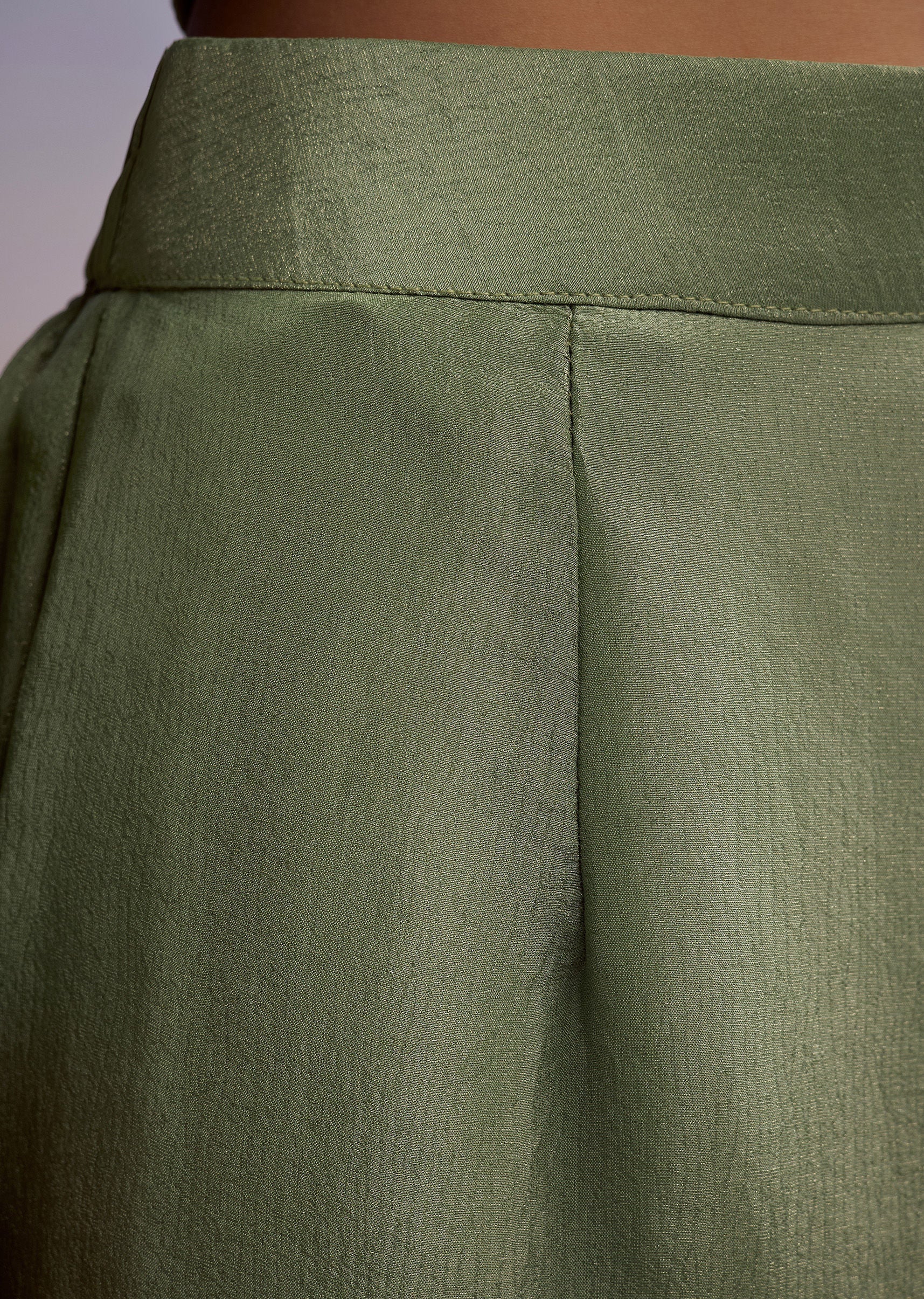 Green Tissue Anarkali Suit With Gotta Work And Dupatta - Image 6