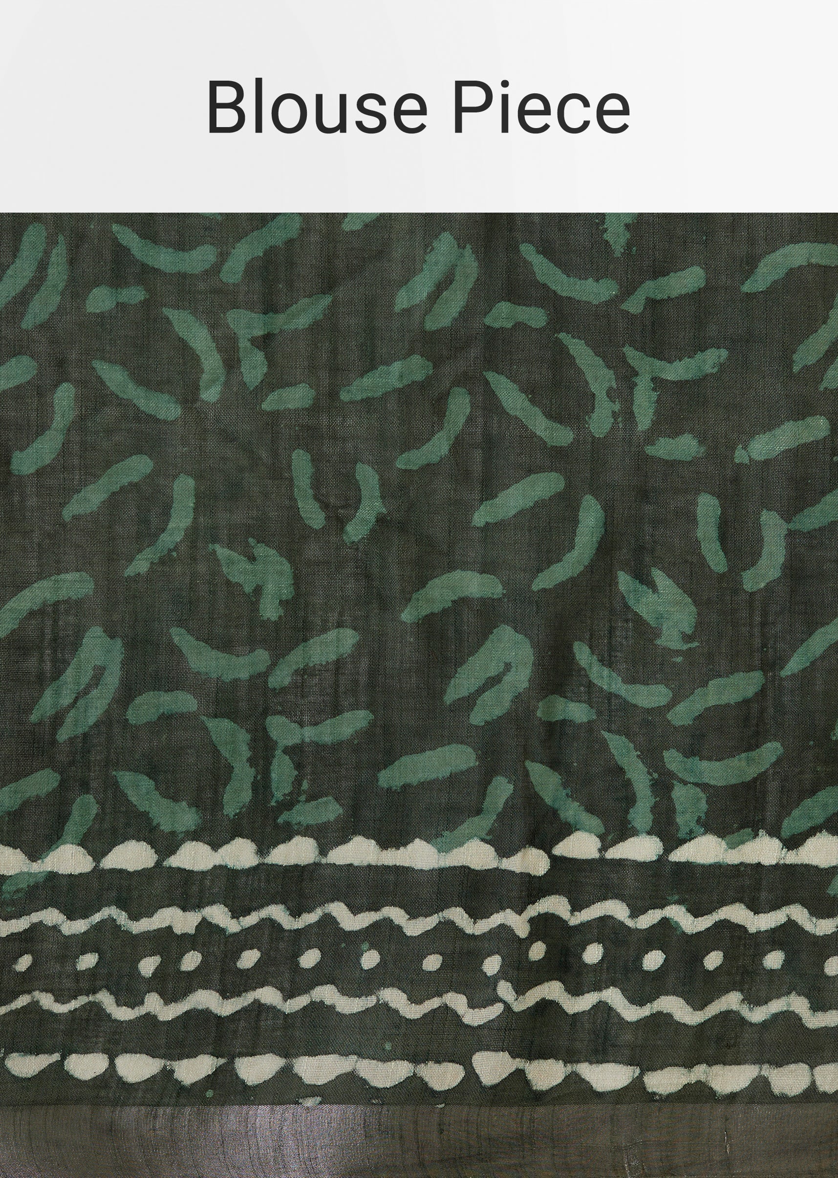 Grey Linen Printed Saree With Authentic Ajrakh Geometric Print - Image 9