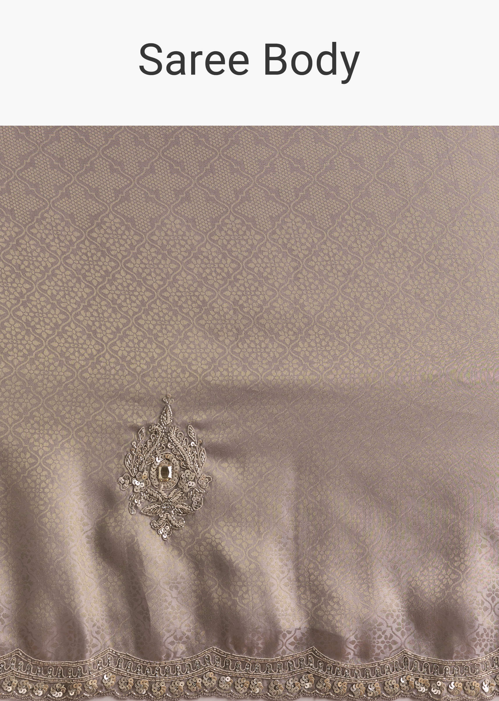 Lavender Satin Saree With Sequin And Bead Embroidery - Image 10