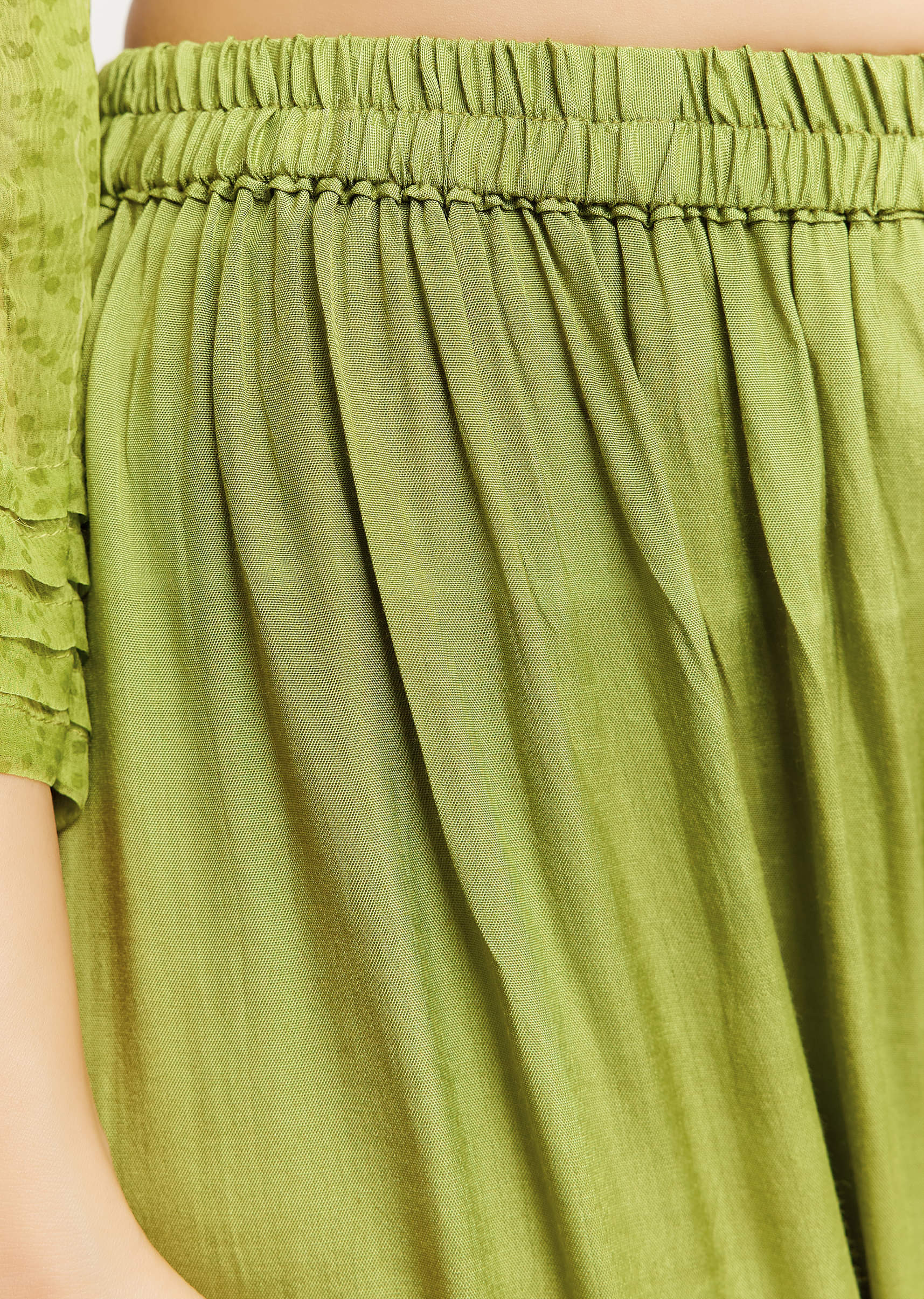 Light Green Printed Chiffon Kurta Dupatta Set With Sequin Work - Image 6