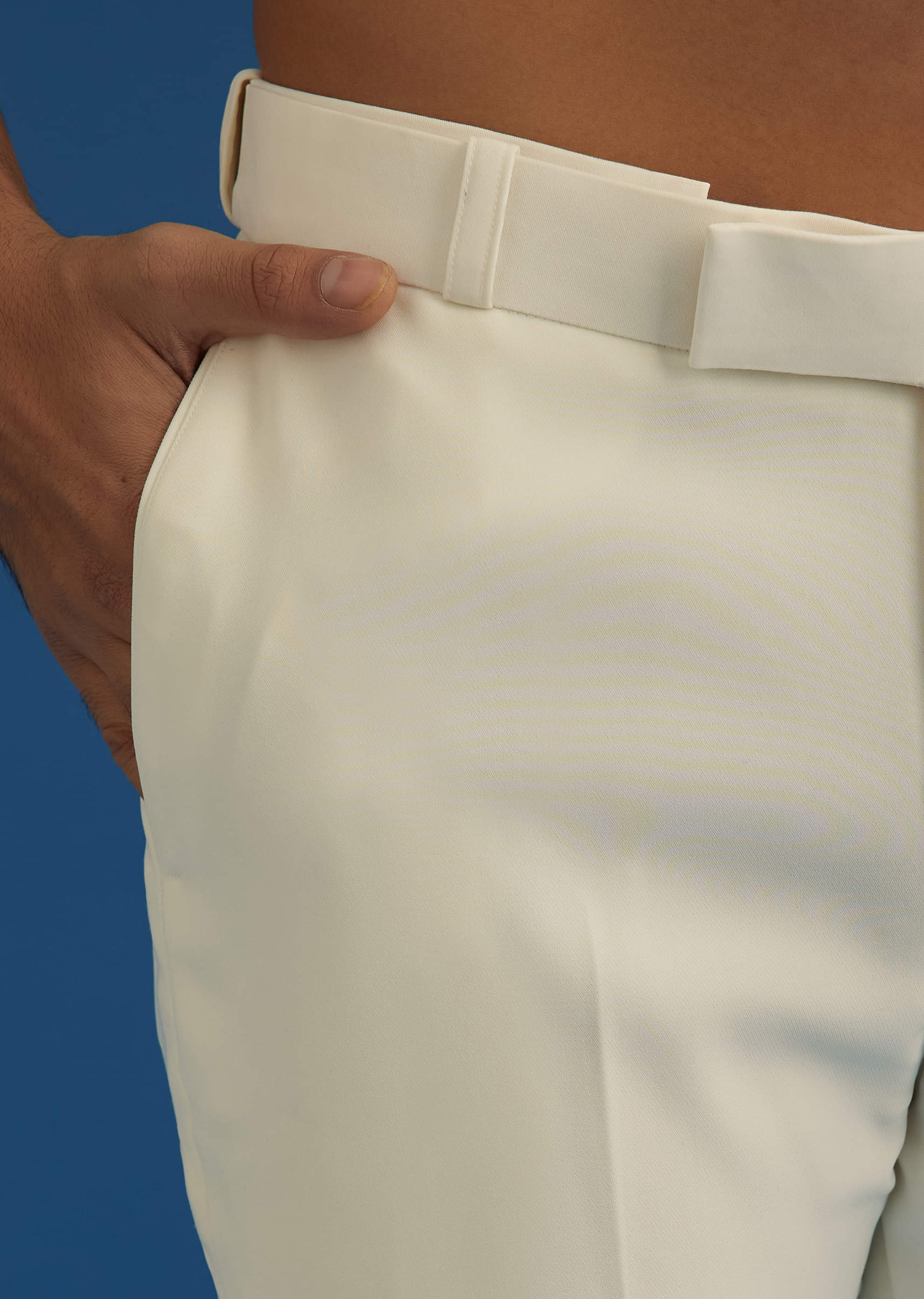 Off White Suiting Blazer Set With Beads And Cutdana Embroidery - Image 7