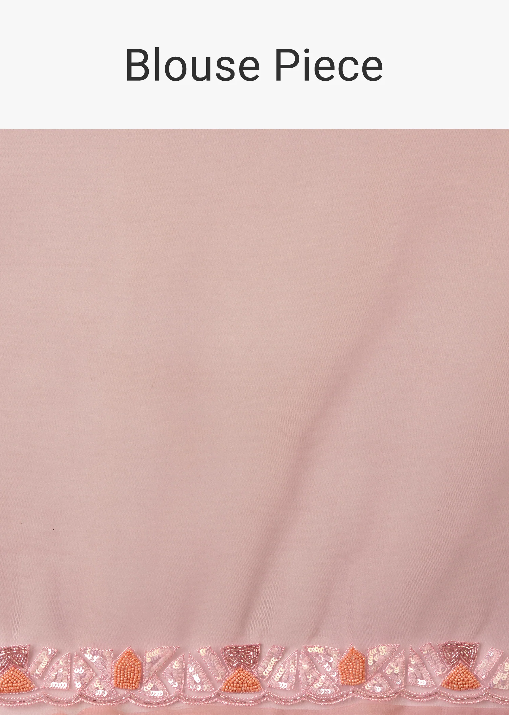Peach Net Saree With Sequin Embroidery - Image 8