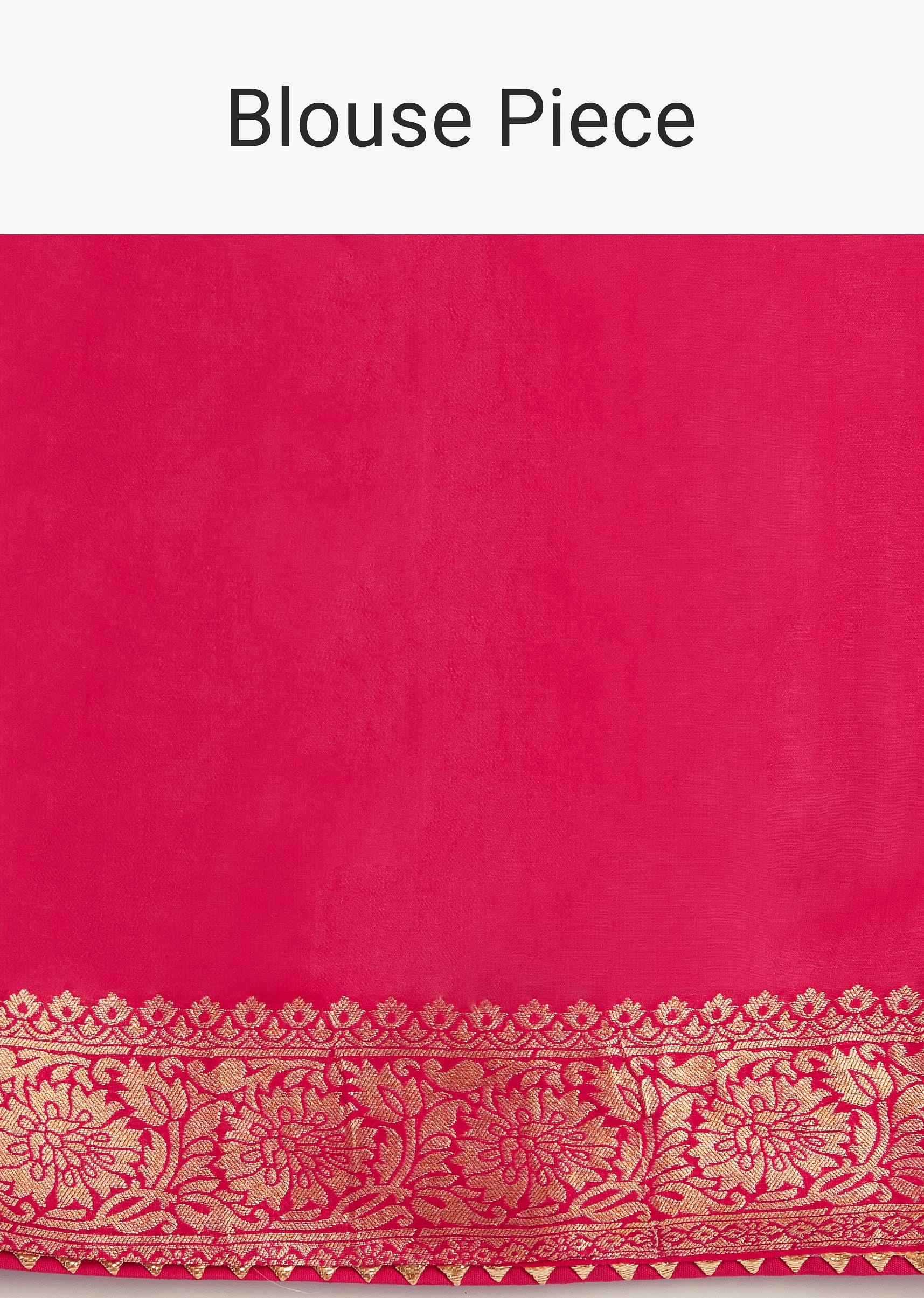 Pink Banarasi Georgette Saree With Bandhani Detail And Unstitched Blouse Piece - Image 10