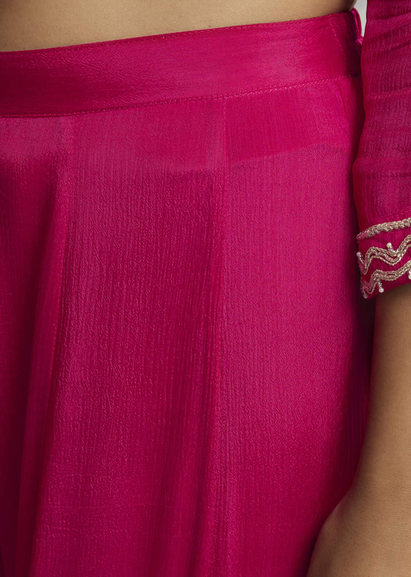 Pink Embroidered Palazzo Set In Chinon - Image 6