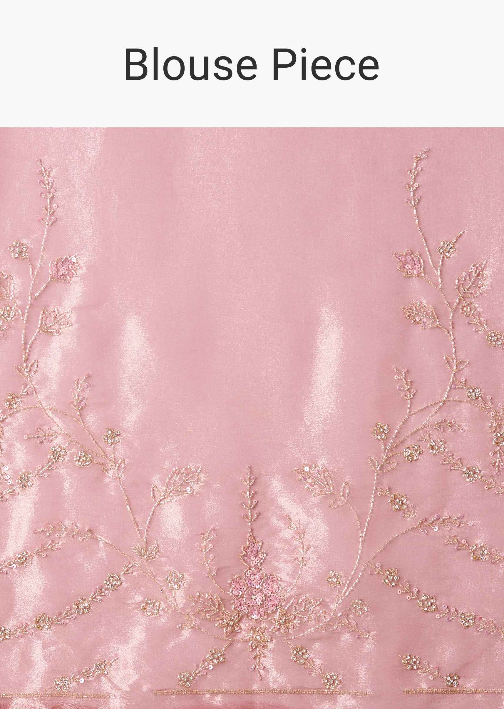 Pink Tissue Embroidered Saree With Cutdana And Jaal Work - Image 9