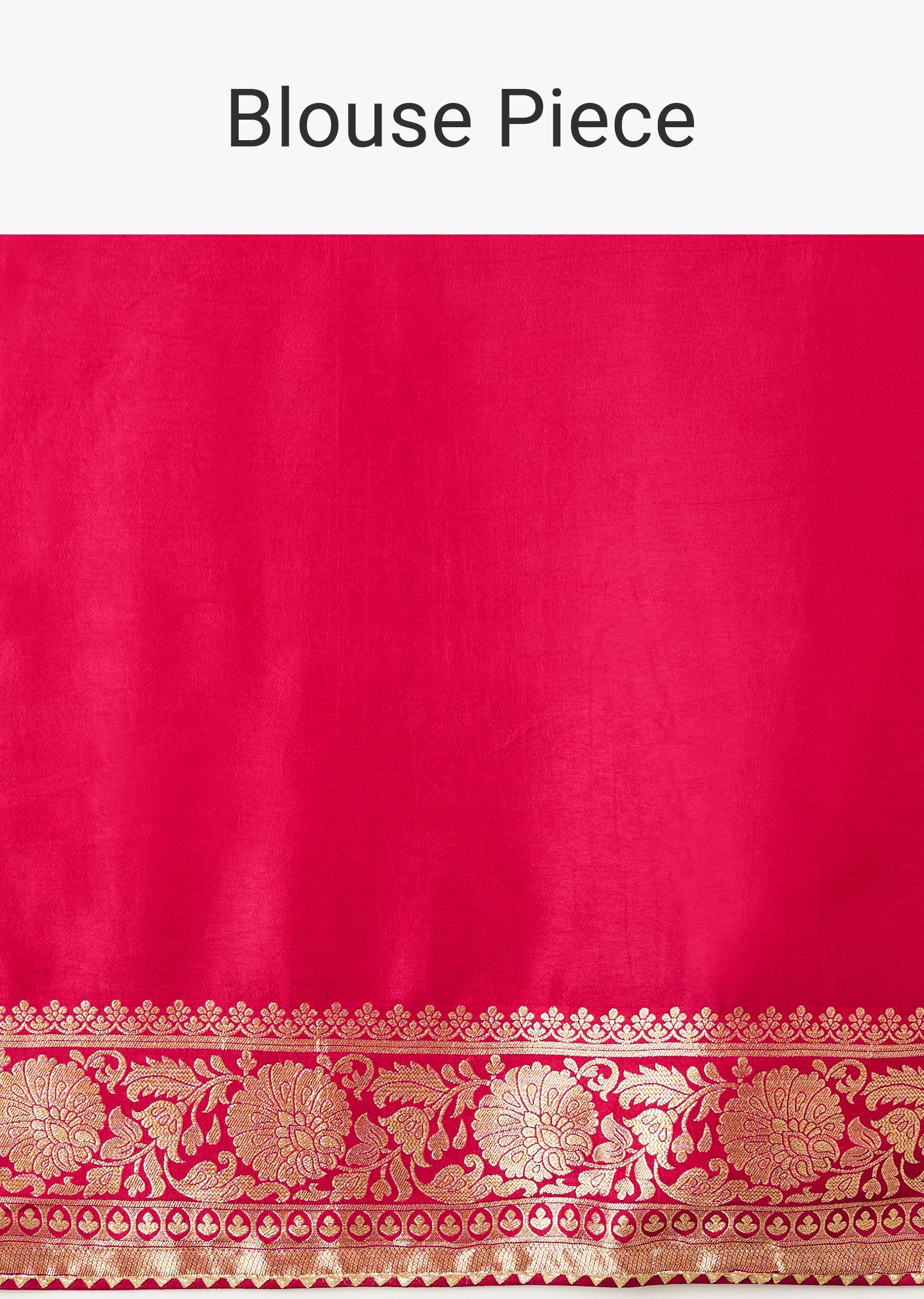 Rani Pink Banarasi Saree With Bandhani Buttis And Unstitched Blouse Piece - Image 9