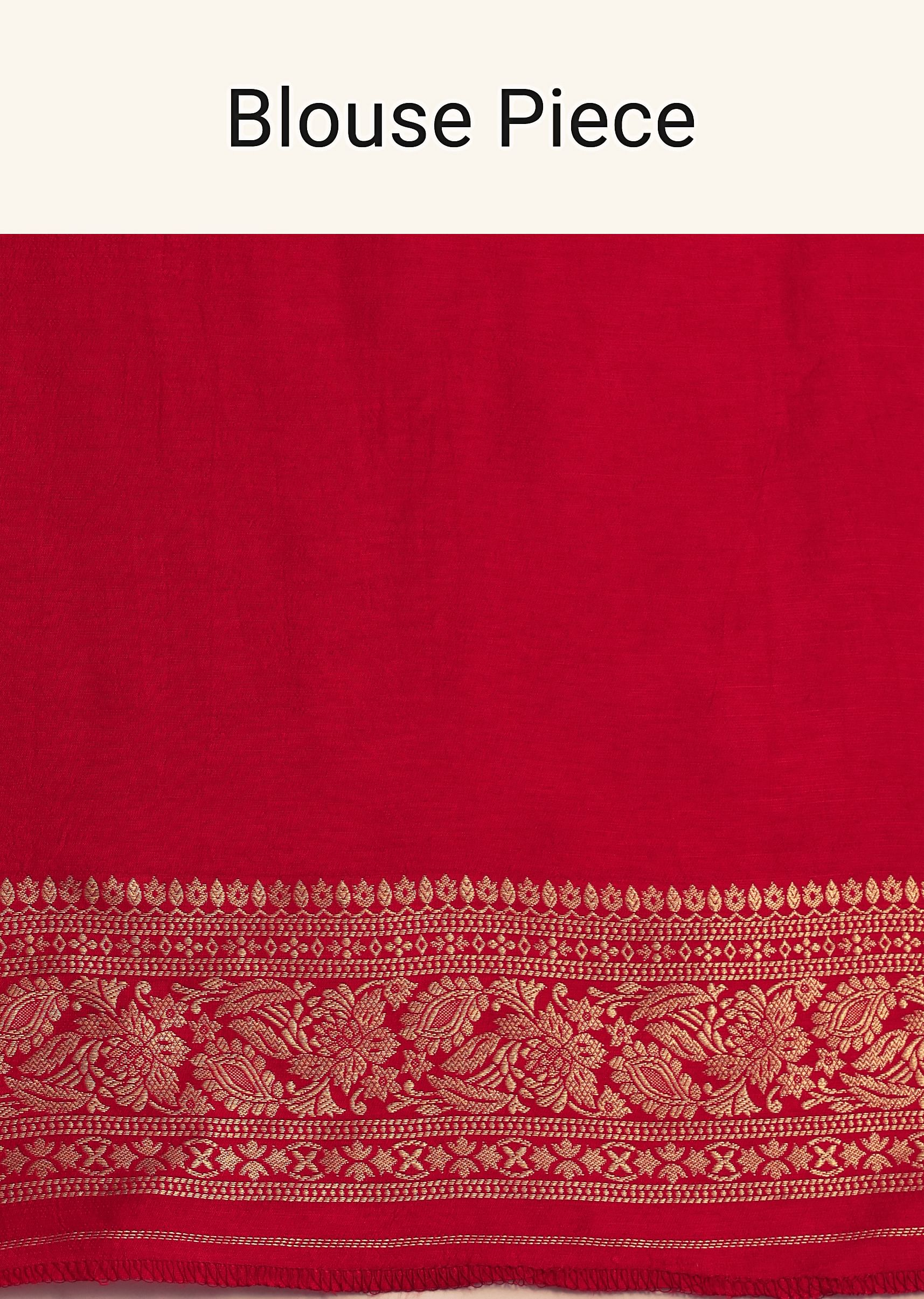 Red Banarasi Bandhani Satin Saree With Traditional Brocade Motifs On Border - Image 10