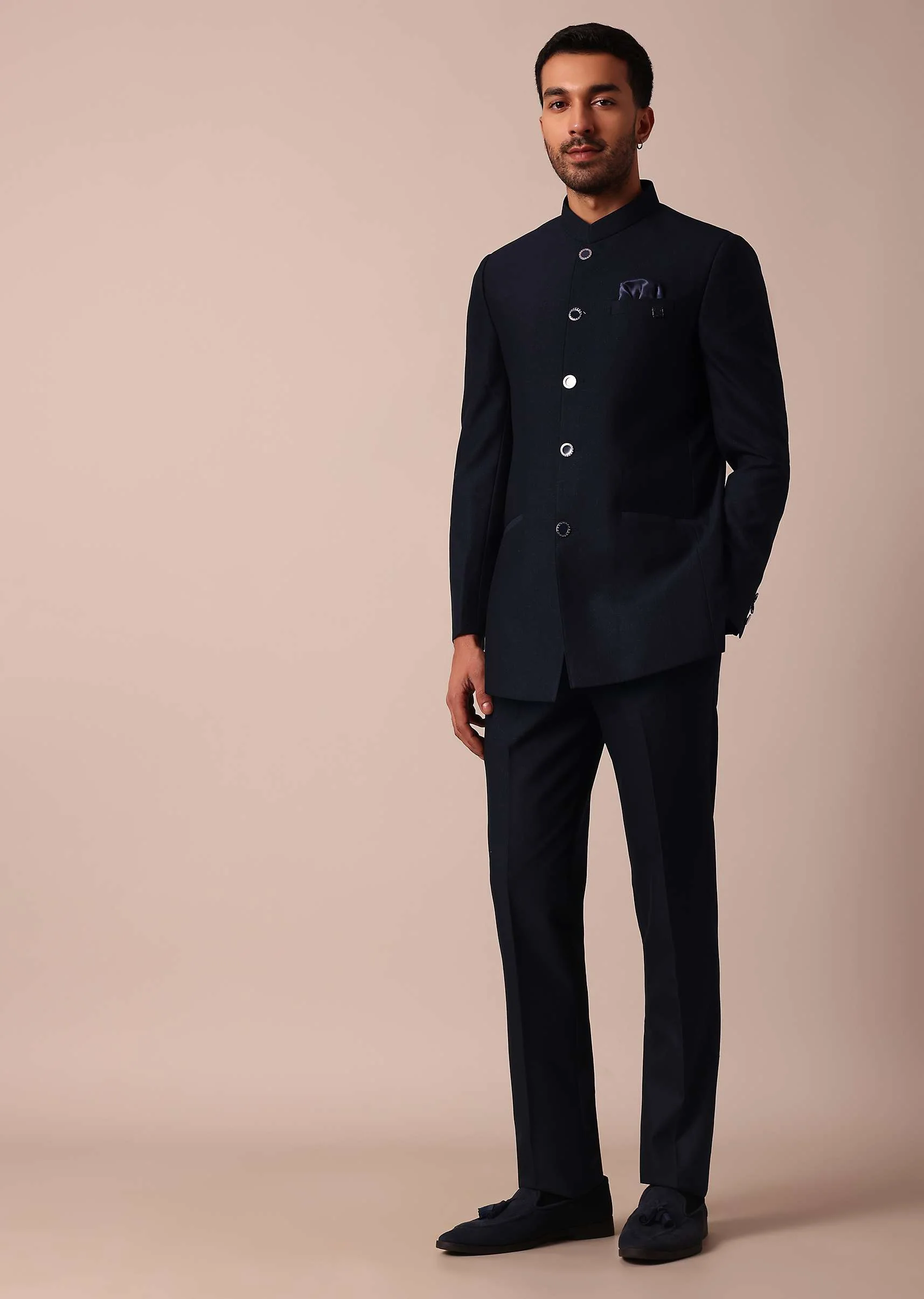 Royal Blue Bandhgala Jodhpuri Sherwani - Image 3
