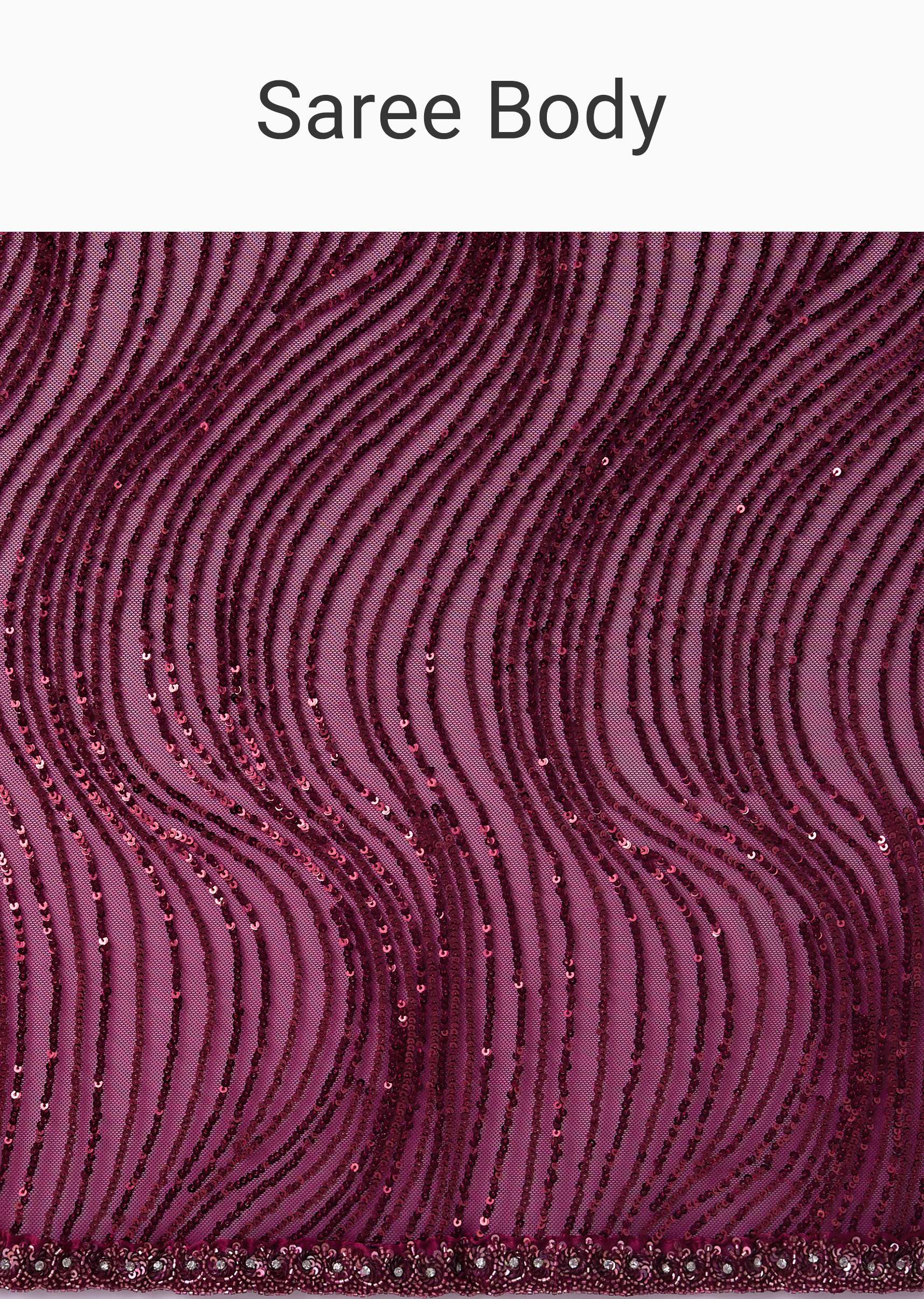 Mulberry Purple Sequins Saree With An Embellished Border - Image 6