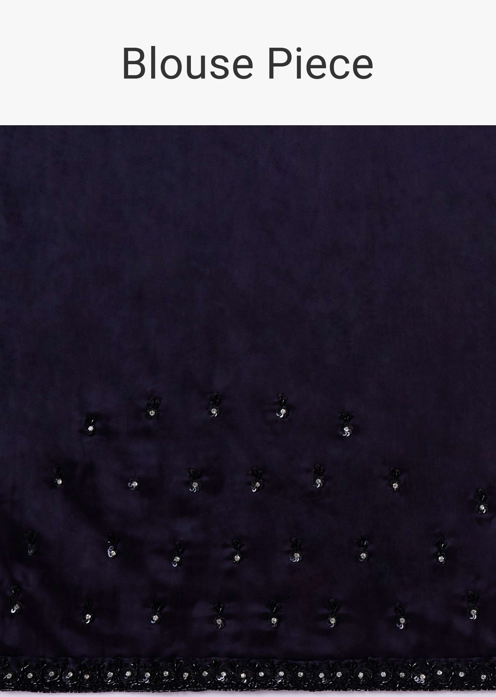 Shimmery Black Sequins Saree With An Embellished Border - Image 7