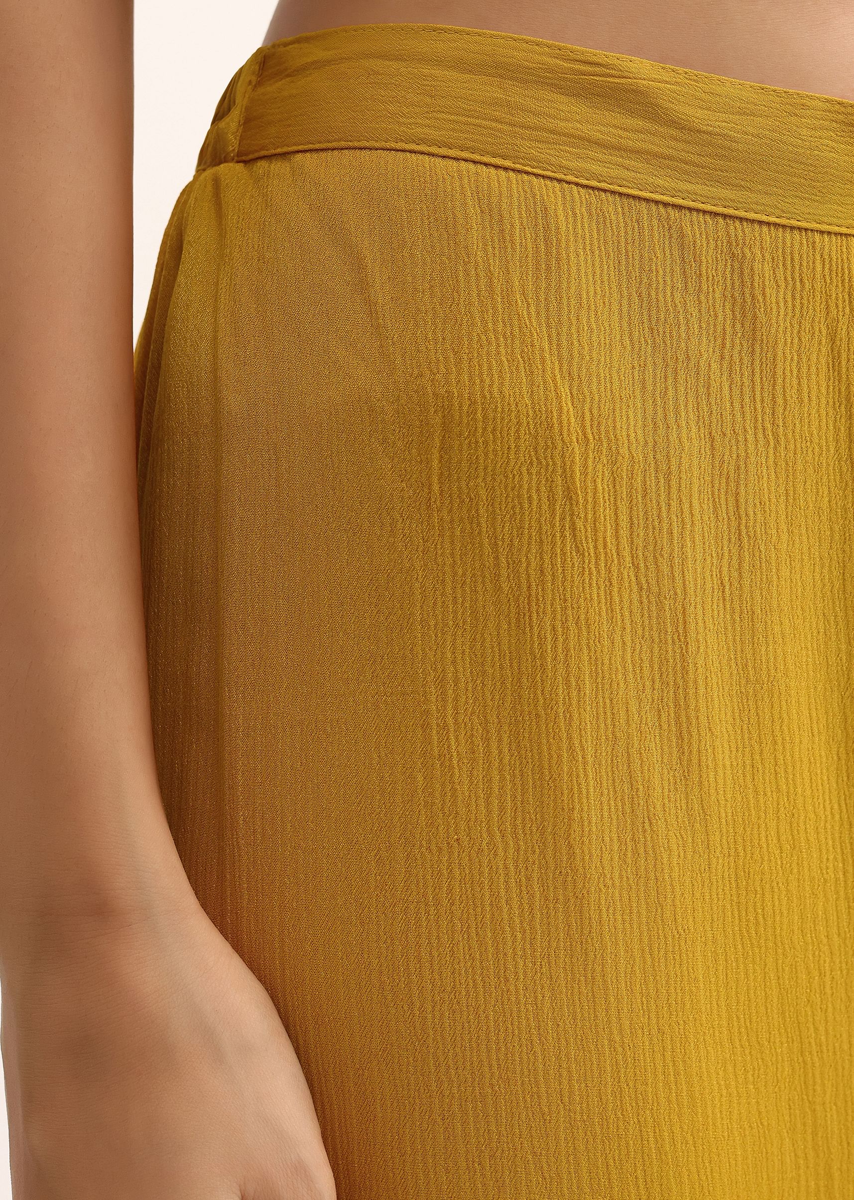 Yellow Embroidered Kaftan Kurta Set - Image 6