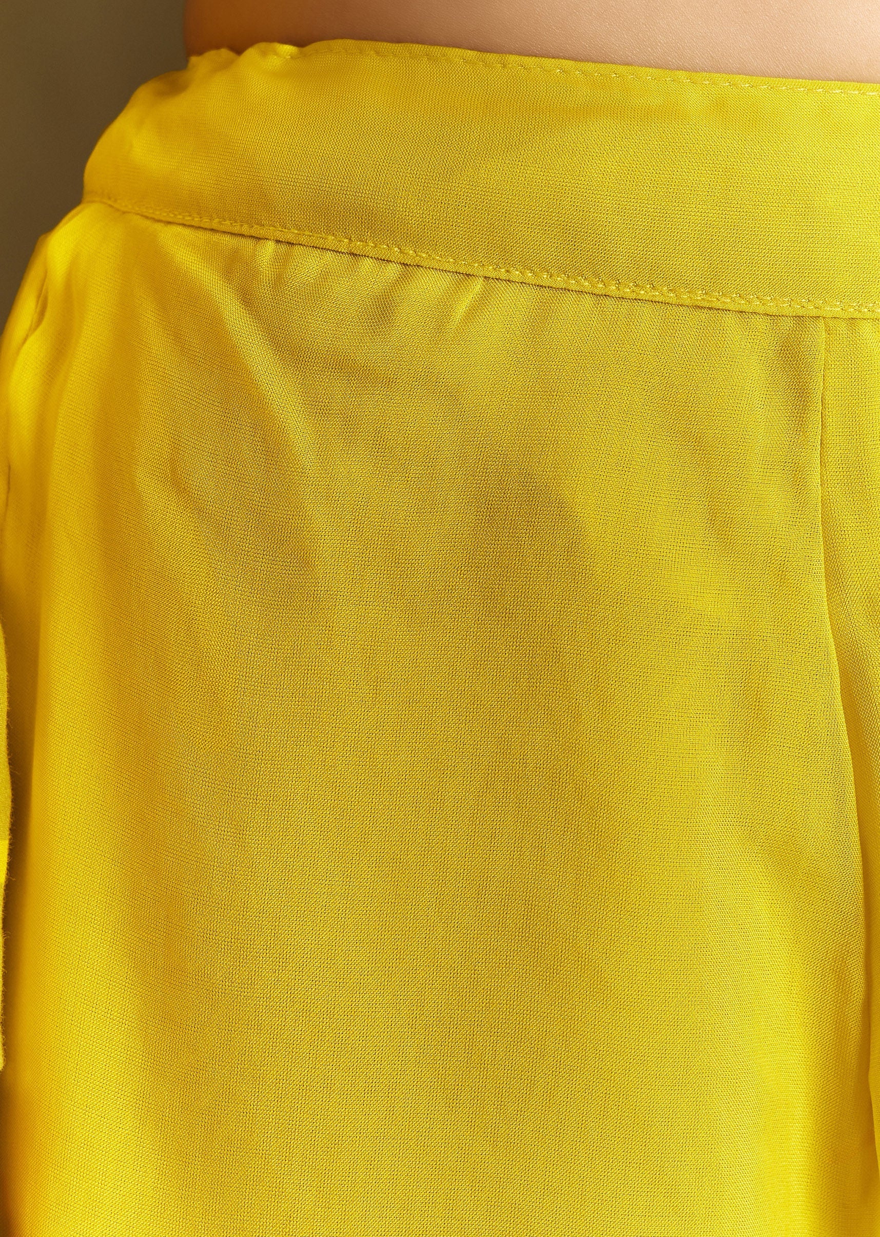 Yellow Sharara Suit With Cut Dana Sequins - Image 6